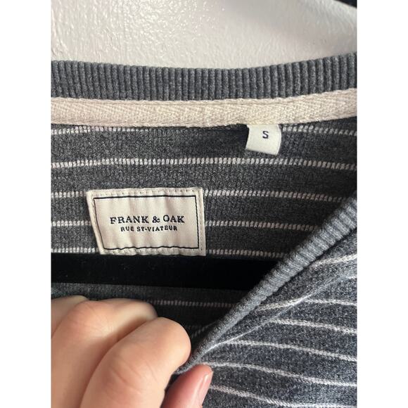 Frank & Oak grey striped sweater size small - Picture 3 of 6